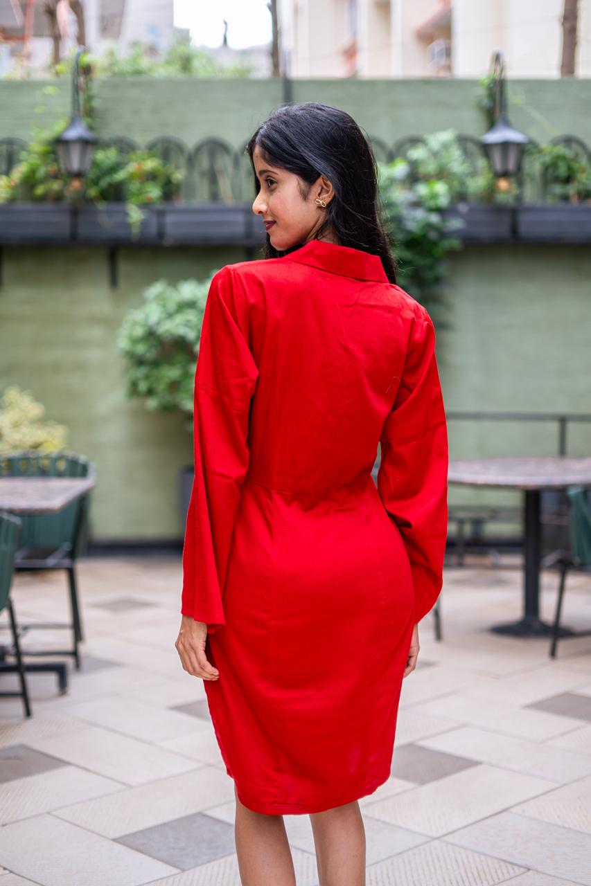 Red Bold Blossom Dress